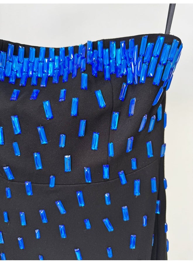 Embellished Strapless Gown Dress
