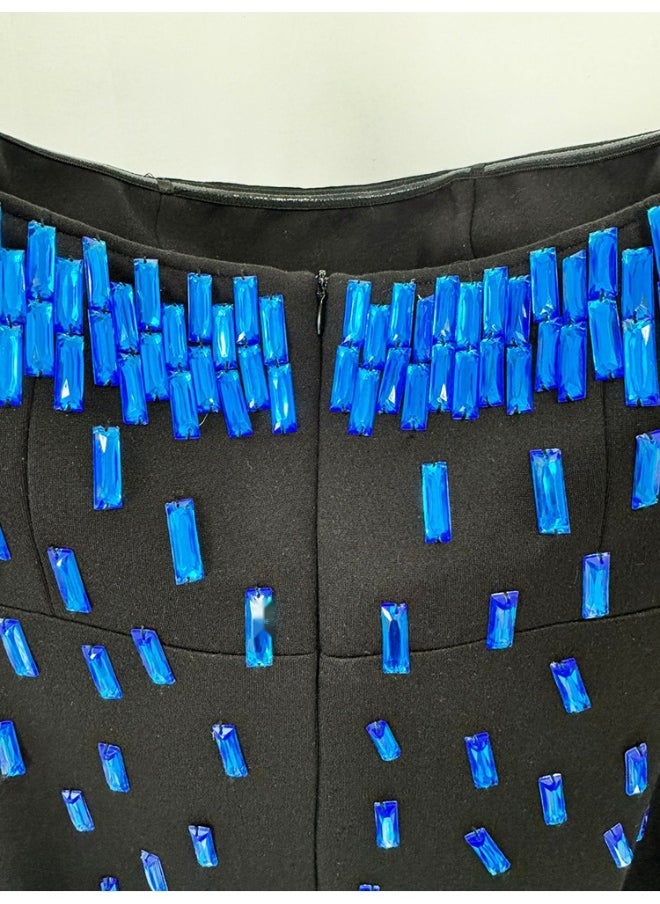 Embellished Strapless Gown Dress