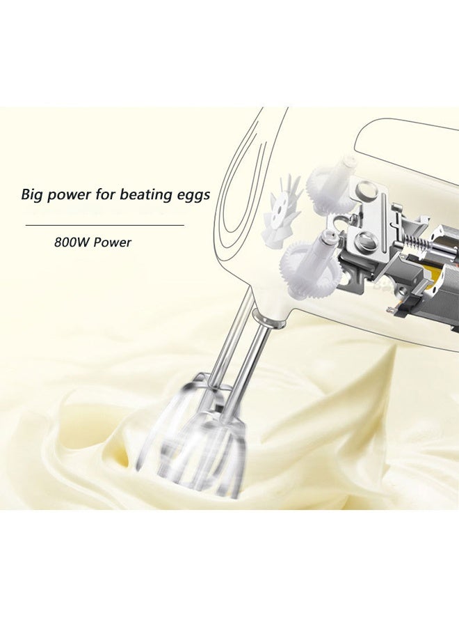 sokany 5-Speed Hand Mixer Double Stick Mixer Electric Egg Beater Cream Baking Mixer with 4 Stainless Steel Attachments 2 Beaters 2 Dough Hooks 800w Silver - Image 2