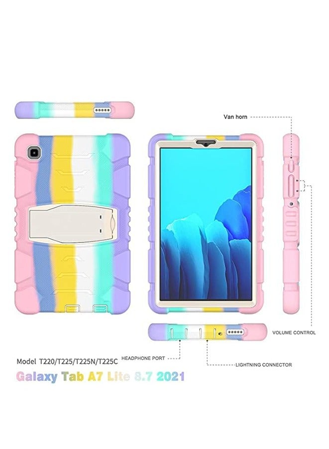 Muyixin جراب لجهاز Galaxy Tab A7 Lite 8.7، جراب متين وقوي ومضاد للصدمات ومضاد للسقوط لهاتف Samsung Galaxy Tab A7 Lite 8.7 2021 طراز SM-T220 / SM- T225، وردي ملون - Image 3