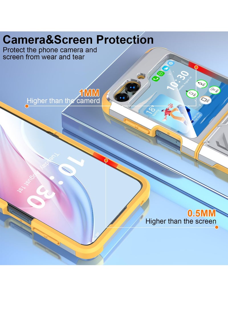 SYOSI Phone Cover Case, Designed for Samsung Flip 5 Heavy Duty Shockproof Full Body Protective Plating Phone Case Cover, Compatible with Galaxy Z Flip 5 Case 5 G 2023 - Image 3