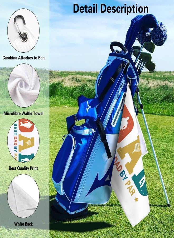 Msticey Best Dad by Par Printed Microfiber Golf Towel with Clip, Great Retro Golf Gifts for Golf Fan Dad Papa, Retirement Father's Day Birthday Gifts, Golf Accessories for Men Father Husband Uncle - Image 3
