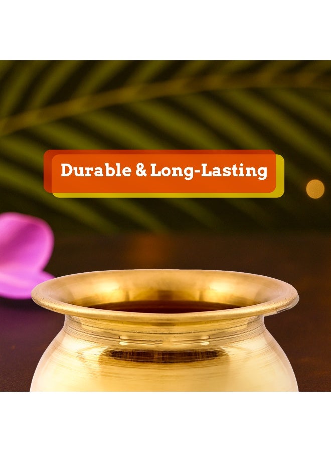 Aksharveda إبريق نحاسي تقليدي للعبادة، والمهرجانات، والطقوس المباركة | وعاء نحاسي مصنوع يدويًا للمعبد، وحفلات الزفاف، ونافراتي - Image 4