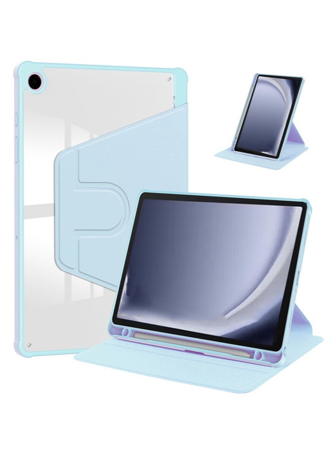 for Samsung Galaxy Tab A9 Plus / A11 Plus 11 Inch （Not for Tab A9 / Tab A11)  Case Cover,Tablet Protective Case, Acrylic 360 ° Rotating Design, Automatic Wake-up/sleep, Soft Leather,White Ice Blue - Image 1
