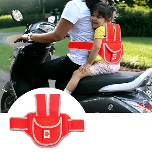 Vparents Ava Kids Safety Two Wheeler Seat Belt/Front Standing and Sitting Behind (Red) - Image 2