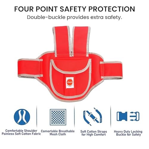 Vparents Ava Kids Safety Two Wheeler Seat Belt/Front Standing and Sitting Behind (Red) - Image 3