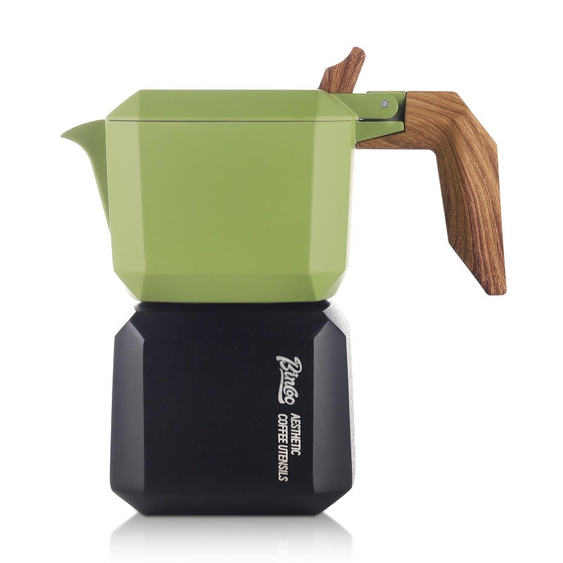 Bincoo Bincoo Stovetop Espresso Maker 2 CupsCreative Cube Moka Coffee Pot for Home Office Double ValveItalian Espresso Moka Pot with Filter Paper120ML4ozGreenblack