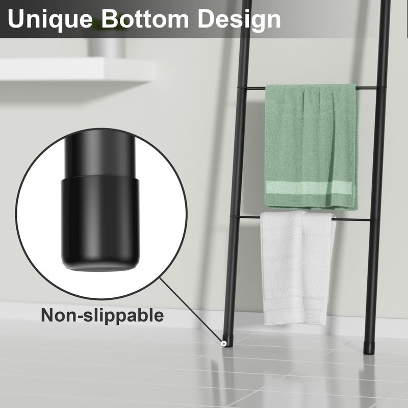 Pickpiff Black Blanket Ladder - Durable Metal Towel Racks, Scratch-Resistant and Easy Assembly Decorative Ladders for Home Decor, Living Room, Bedroom, Bathroom, Holder for Throw Blanket, Quilt - Image 4