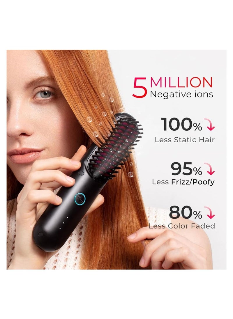 TYMO TYMO Porta Cordless Hair Straightener Brush, Black Color  - Image 2