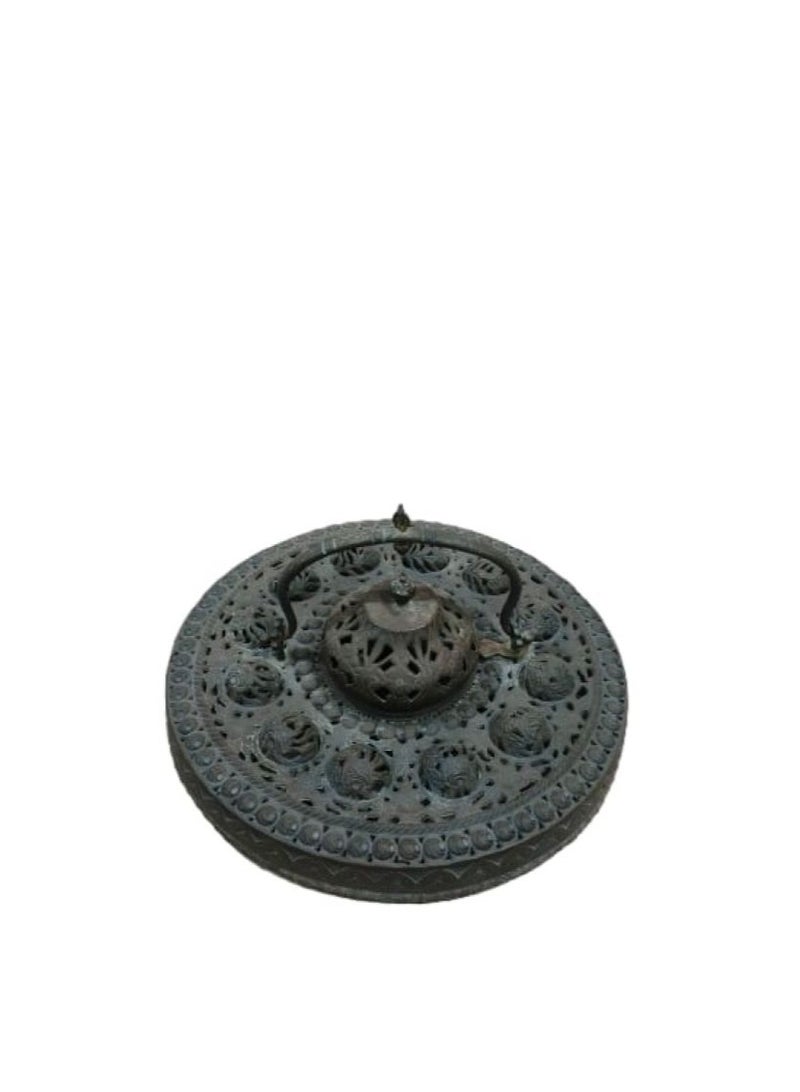 Antique India Mughal Decorative Metal Tray Plate 40cm