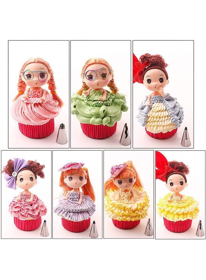 Barbie Doll Korean-style Skirt Decorating Nozzle Decorating Suit Cream Nozzle Princess Cute Mold-Specifications:Seven-piece Set +1 Converter +1 12-inch Decorating Bag - Image 3