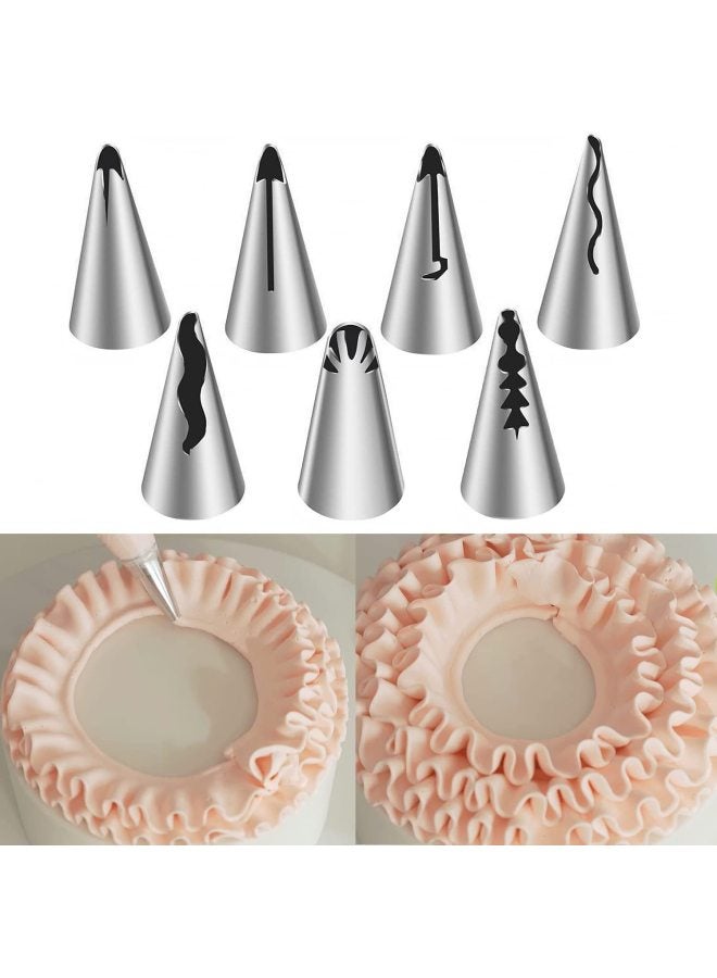 Barbie Doll Korean-style Skirt Decorating Nozzle Decorating Suit Cream Nozzle Princess Cute Mold-Specifications:Seven-piece Set +1 Converter +1 12-inch Decorating Bag - Image 2