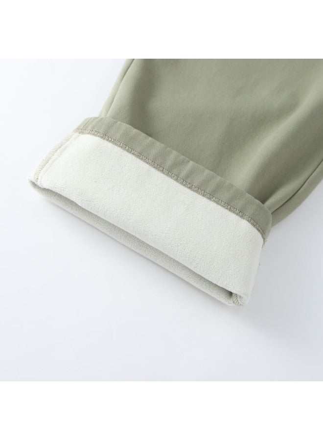 Annil Kids Boys Girls Winter Fleece Lined Warm Casual Loose Solid Thick Pants - Image 4