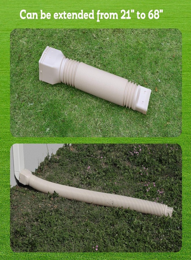 plusgutter Rain Gutter Downspout Extensions Flexible, Drain Downspout Extender,Down Spout Drain Extender, Gutter Connector Rainwater Drainage,Extendable from 21 to 68 Inches(1Pack, Limestone) - Image 4