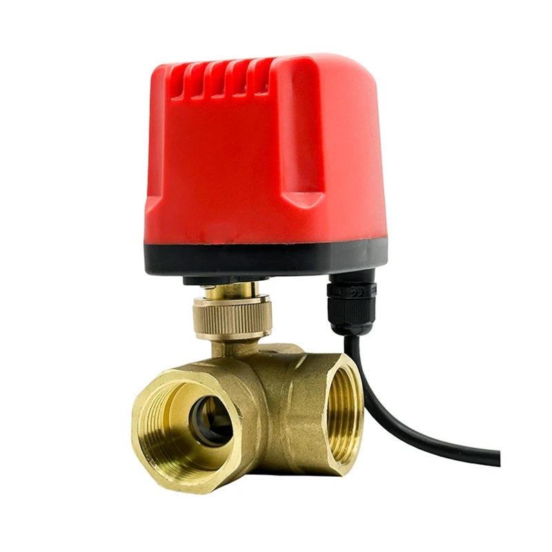 L Type 220VAC 3 4 Inch 3 Way IP65 Waterproof Motorized Brass Ball Valve 3 Wire 2 Control - Image 4