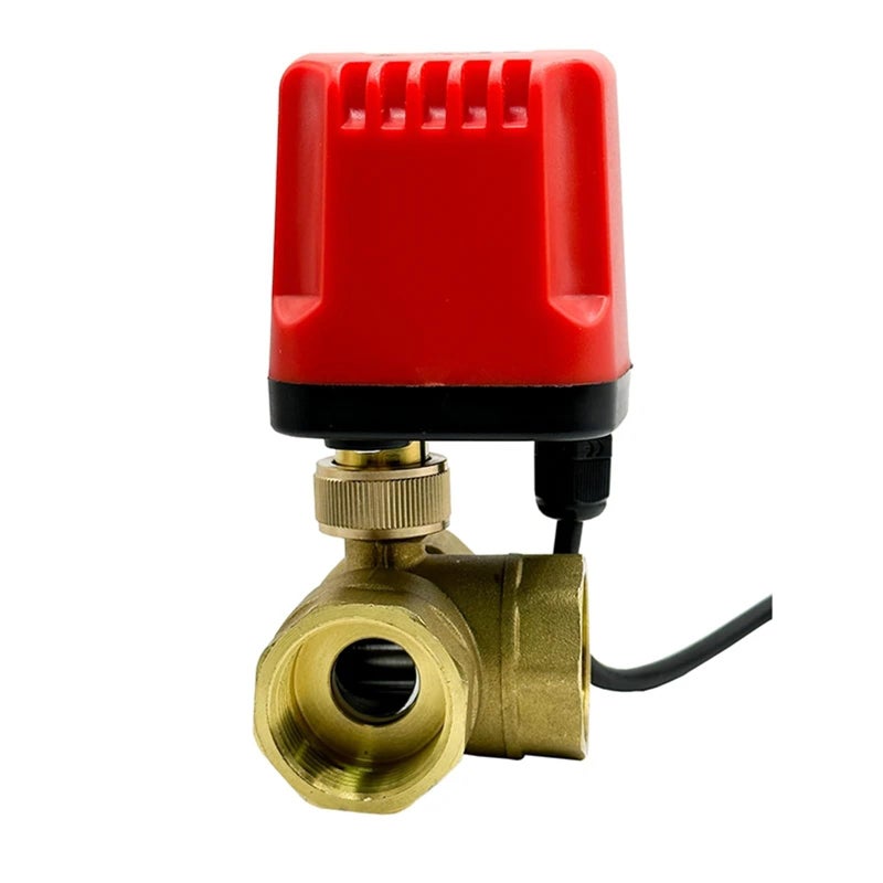 L Type 220VAC 3 4 Inch 3 Way IP65 Waterproof Motorized Brass Ball Valve 3 Wire 2 Control - Image 5