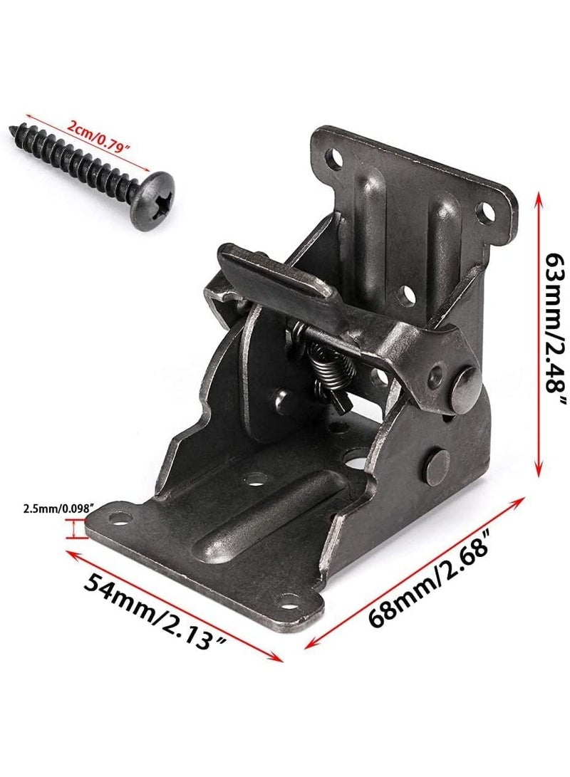 4 Pack Table Leg Folding Brackets,Self-Locking Foldable Hinge Hardware, Heavy Duty Lock Extension Support - Image 2