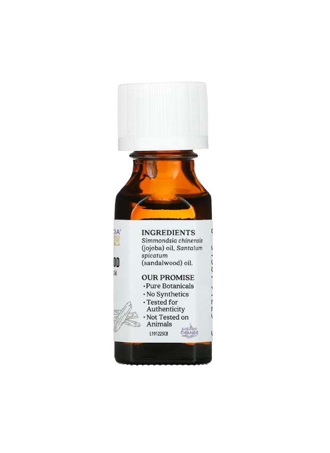 Aura Cacia Pure Essential Oil In Jojoba Oil Sandalwood 0.5 fl oz 15 ml  - Image 2