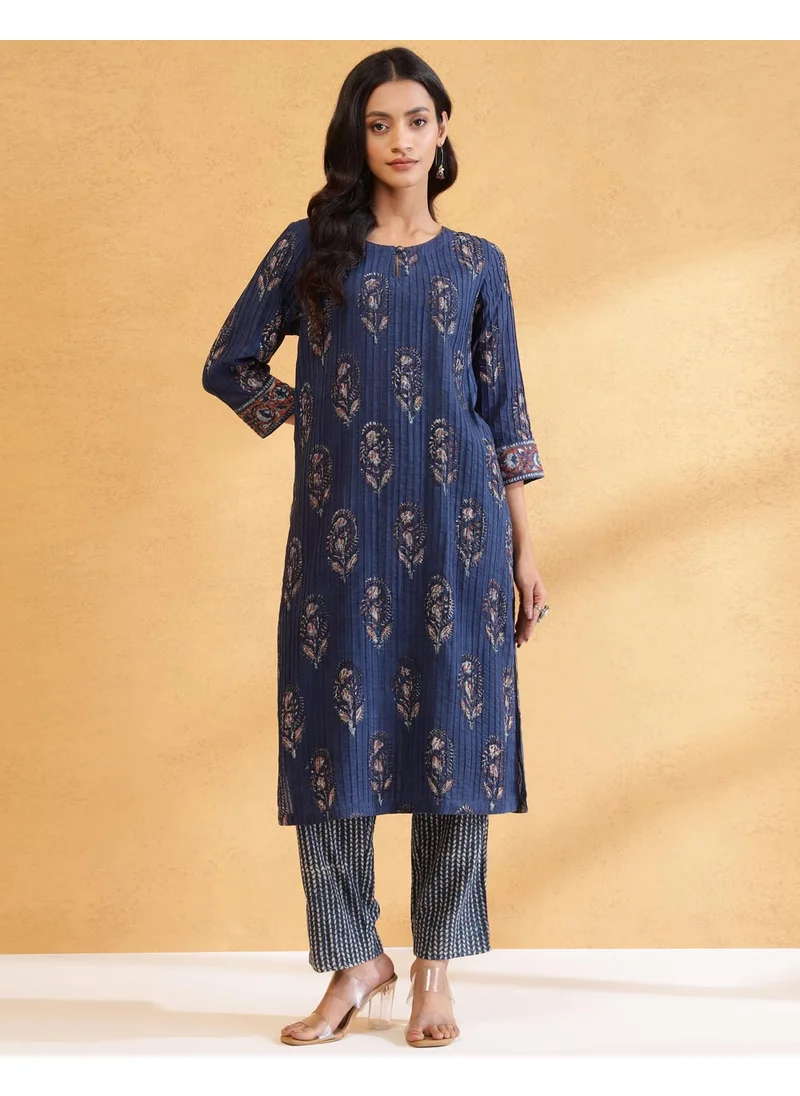 Fabindia Indigo Cotton Long Kurta