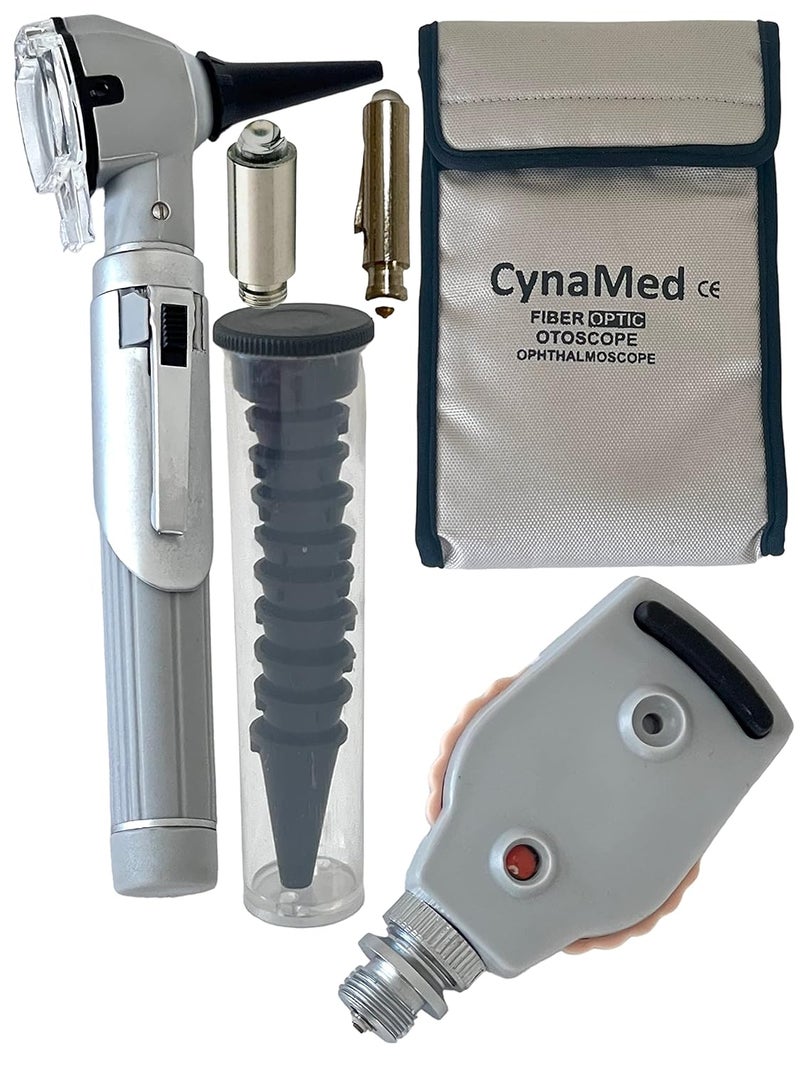 CYNAMED أوتوسكوب - منظار أذن مع ضوء، كاشف عدوى الأذن، نصائح قابلة للتخلص لكل من البالغين والأطفال (رمادي) - Image 2
