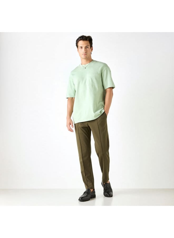 Iconic Iconic Textured T-shirt with Chest Pocket and Short Sleeves  - Image 2