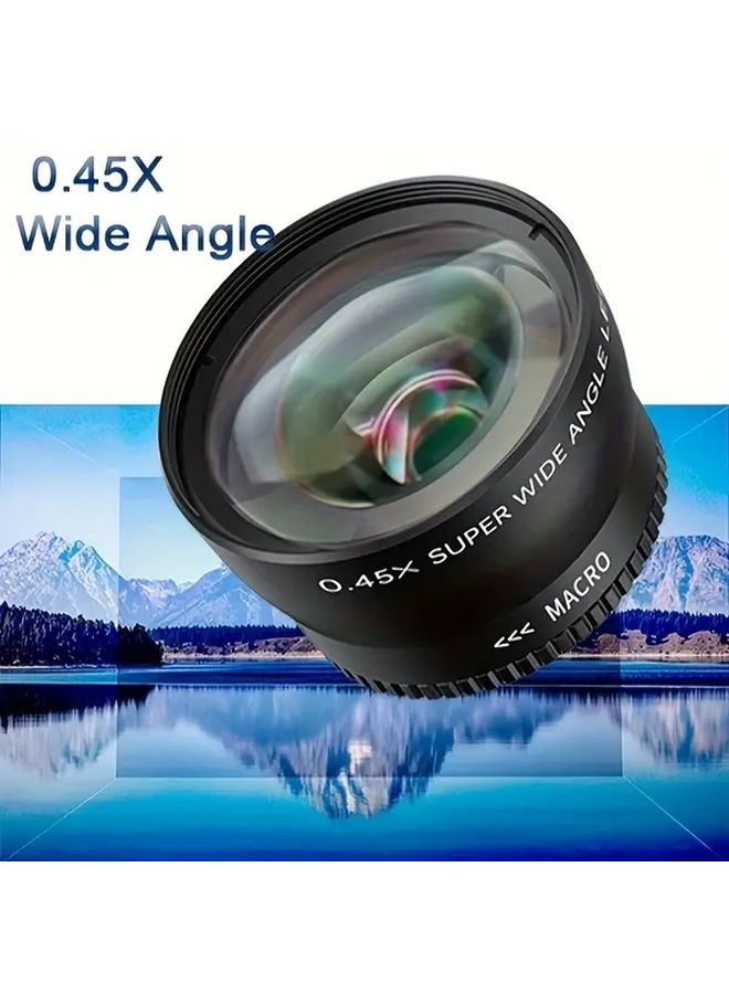 58mm Black Wide Angle Lens With Macro Attachment For 49mm 52mm 58mm Thread Cameras - Image 2