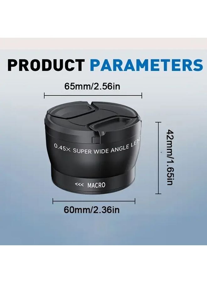 58mm Black Wide Angle Lens With Macro Attachment For 49mm 52mm 58mm Thread Cameras - Image 3