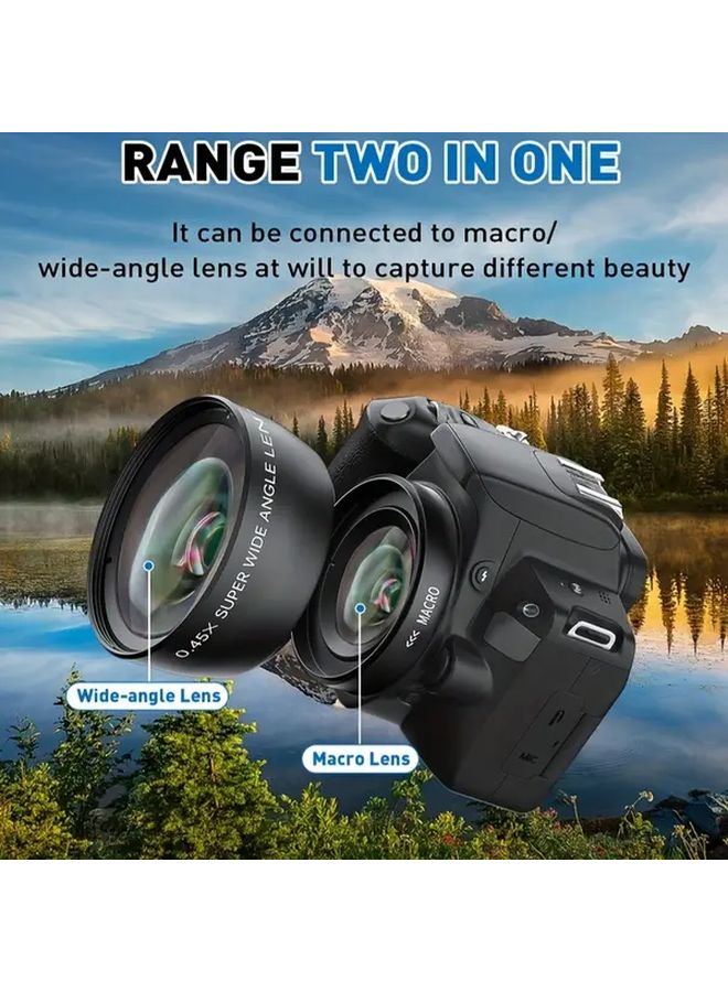 58mm Black Wide Angle Lens With Macro Attachment For 49mm 52mm 58mm Thread Cameras - Image 4