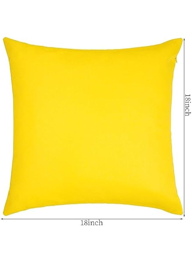 Generic Pack of 4 Decorative Outdoor Waterproof Throw Pillow Covers Square Garden Cushion Cases for Patio, Couch, Tent and Sofa, 18 x 18 Inches, (Yellow)  - Image 2