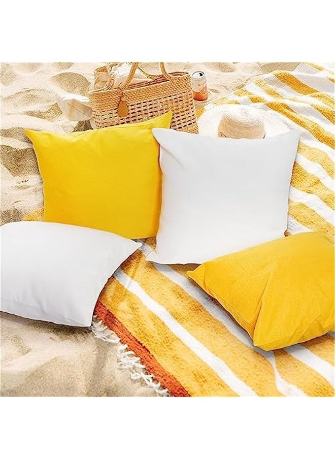 Generic Pack of 4 Decorative Outdoor Waterproof Throw Pillow Covers Square Garden Cushion Cases for Patio, Couch, Tent and Sofa, 18 x 18 Inches, (Yellow)  - Image 5