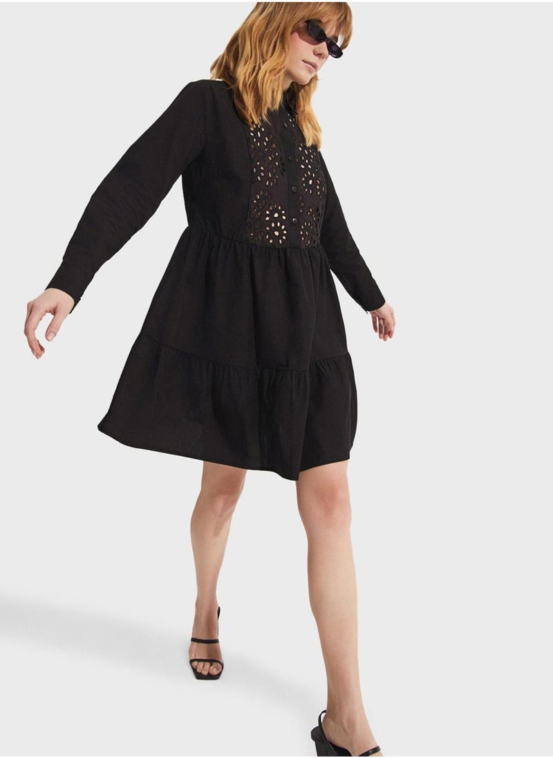 JUNE - Openwork Shirt Dress - Image 1