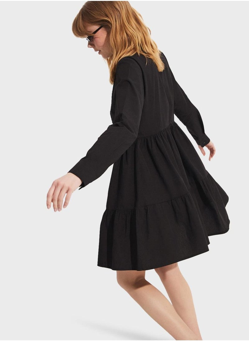 JUNE - Openwork Shirt Dress - Image 1