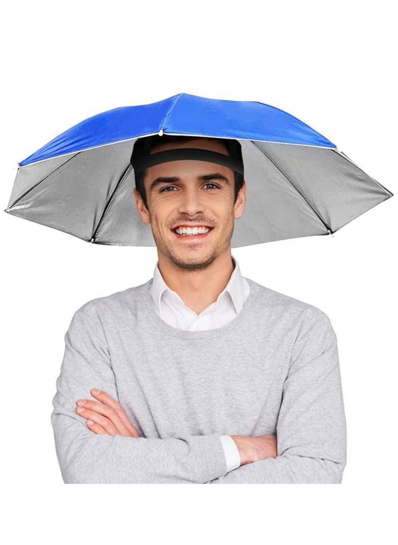 Umbrella Hat 65cm Sunscreen Windproof Hands Free Head Umbrella Cap UV Protection Umbrella Hats Head Mounted Umbrella Top Folding Hat Umbrella for Fishing Beach Golf Sunshade Outdoor, Blue - pzsku/ZB736EB4E43D534B9FB42Z/45/_/1727676815/bb3ad54d-37ae-420b-973e-b6376ee6f7de