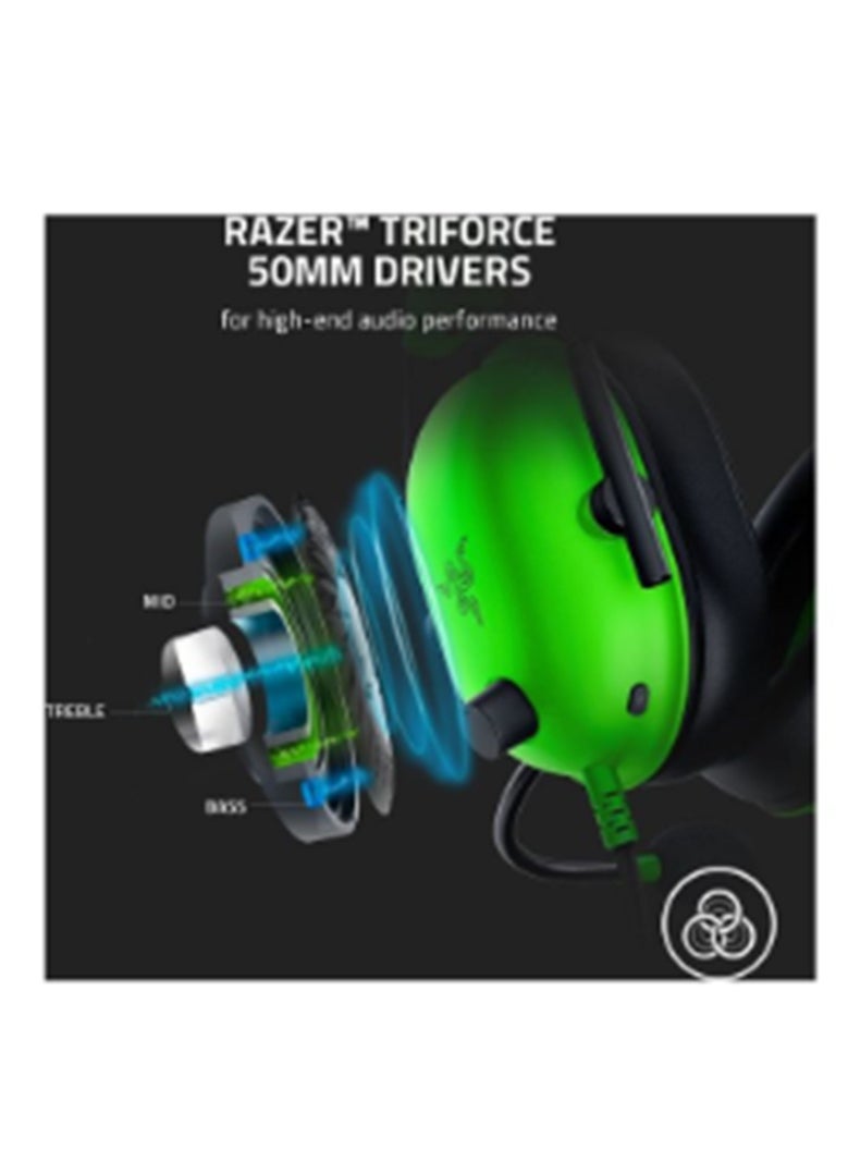 RAZER Blackshark V2 X Gaming Headset: 7.1 Surround Sound 50mm Drivers Memory Foam Cushion For Pc, Ps4, Ps5, Switch, Xbox One, Xbox Series X & S, Mobile 3.5mm Audio Jack Green, Standard  - Image 2
