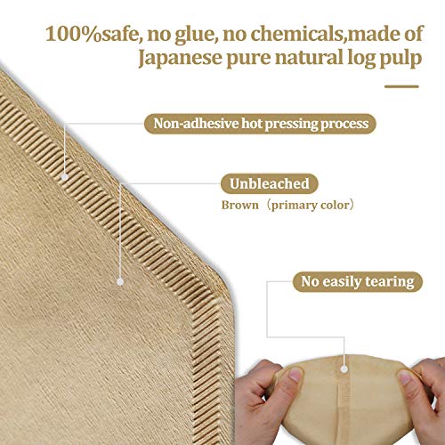 Irekamons #4 Cone Coffee Filter 8-12 cup, Unbleached Natural Paper, No Blowout, Disposable for Pour Over and Drip Coffee Maker, 100 Count - Image 2