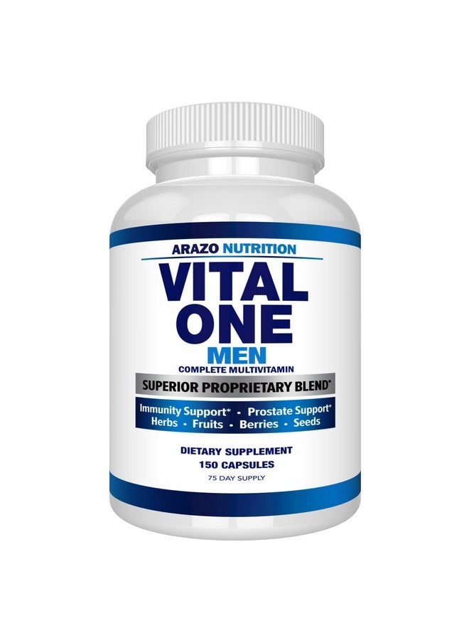 Arazo Nutrition - Vital One Multivitamin For Men Daily Wholefood Supplement 150 Vegan Capsules Arazo Nutrition - Image 1