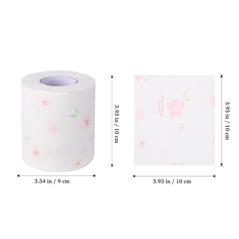 Printed Floral Design Pink Toilet Paper Rolls 4 Pack for Home and Travel - Image 3