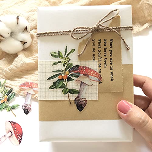 1000Art Mushrooms Plant Stickers Set(80 PCS) PET Transparent Vintage Nature Stickers for Scrapbooking Planner Journaling Wrapping DIY Crafts Cards Album Water Bottles Phone Cases Laptops - Image 2