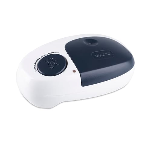 Zyliss EasiCan Electric Can Opener OneTouch Automatic Tin Opener with Magnet for Safe Lid Removal Compact HandsFree Design for All Can Sizes Battery Operated Easy to Use and Store