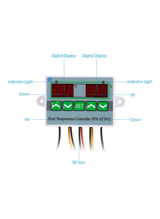 NIBEMINENT Intelligent Digital Temperature Controller With Dual Display Multicolour - Image 4