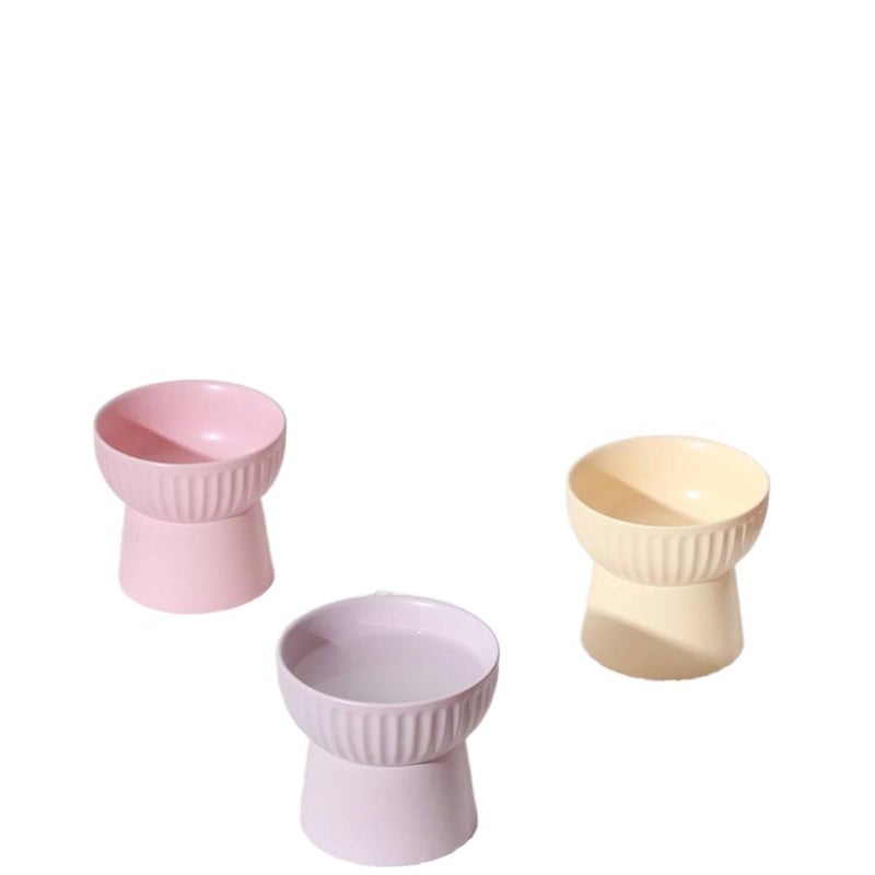 Simple Clean Design Food and Water Raised Cat Bowl with Tilted Bowl Home Feeding Accessory with Floor Mat for Cats and Dogs - Image 3