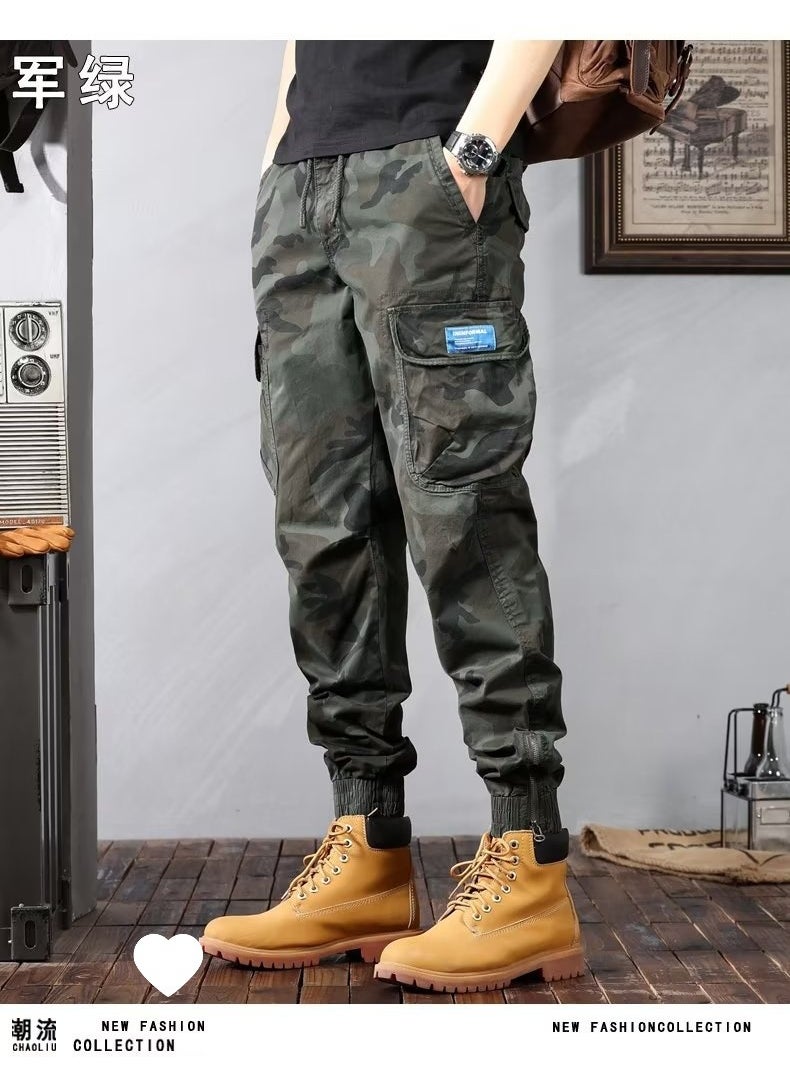 Generic - Camouflage Cargo Pants Multi-Pocket Functional Casual Trousers Loose Fit Spring Pants For Men And Women Black Trendy Brand Gray - Image 1