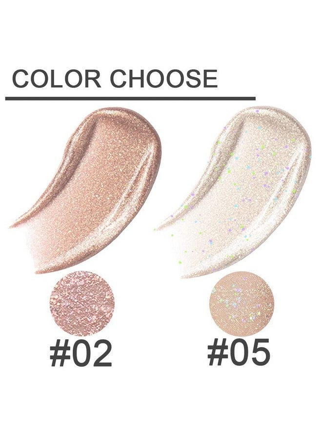 سويكي أعواد ظلال العيون السائلة المتلألئة: كريستال فضي ذهبي ظلال عيون، محدد عيون سائل، مكياج لامع للعيون مقاوم للماء، تجفيف سريع، قطعتان سومبرا دي بارا أوجوس - Image 2