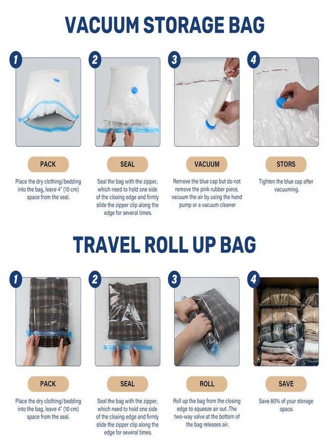 Simple Deluxe 8 Jumbo Space Saver Bags, Vacuum Storage Bags, Vacuum Seal Bags with Hand Pump for Comforters, Blankets, Bedding, Pillows and Clothes - Image 4
