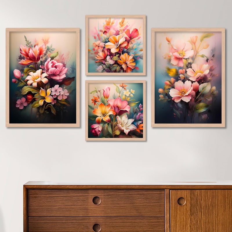 ARTELLY Painting For HomeWall Decoration Wall Painting For Living Room Bedroom Framed Frames For Office Wall Decor Set of 4 Medium Artwork 1