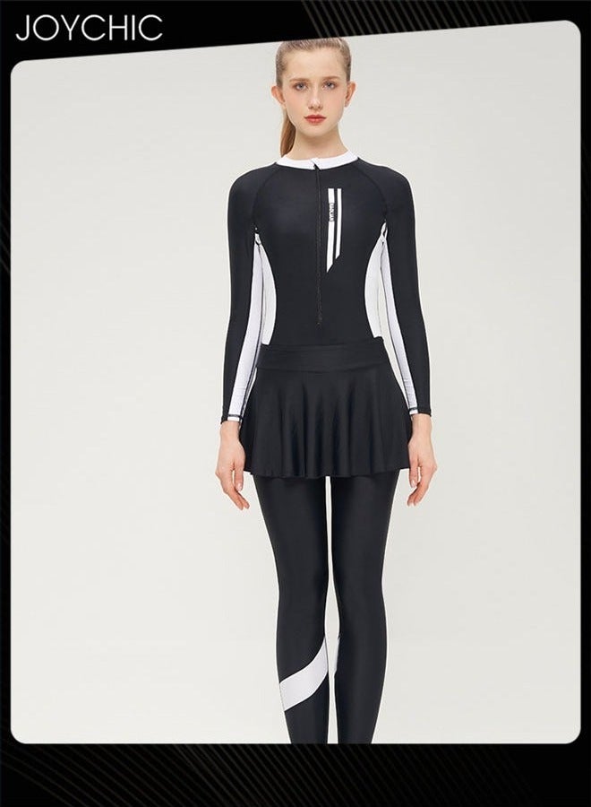 Joychic بدلة سباحة نسائية قطعة واحدة صيفية مع سحاب أمامي، بدلة استحمام للركمجة، بدلة مائية UPF 50+، ملابس سباحة رياضية سريعة الجفاف للشاطئ الخارجي - Image 1