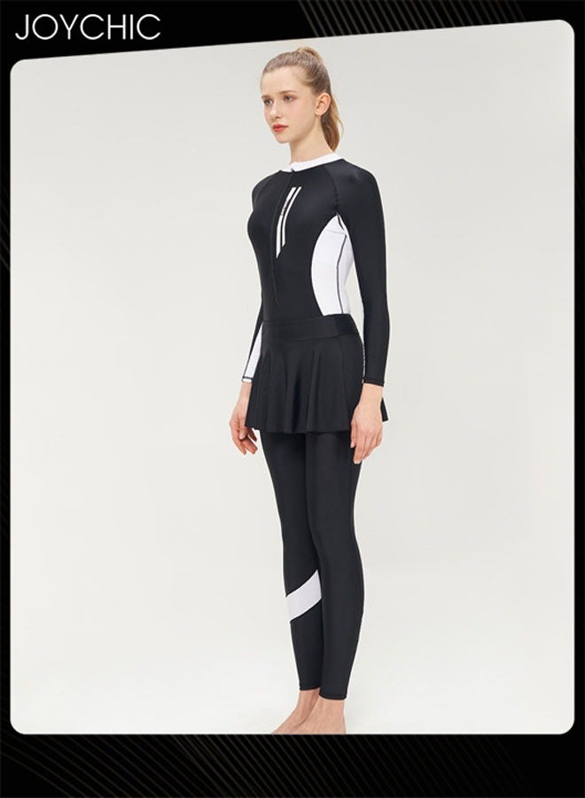 Joychic بدلة سباحة نسائية قطعة واحدة صيفية مع سحاب أمامي، بدلة استحمام للركمجة، بدلة مائية UPF 50+، ملابس سباحة رياضية سريعة الجفاف للشاطئ الخارجي - Image 2