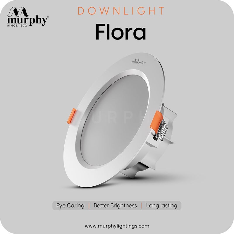 MURPHY Flora 7W LED Down Light, Cool White Light, Round, Pack of 12, Recessed Ceiling LED Light, Suited for 3 inch Junction Box (2 Years Warranty) - Image 2