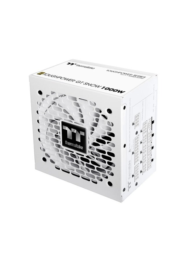 Thermaltake Toughpower GT Snow 1000W 80 PLUS Gold Fully Modular ATX 3.1 Power Supply, PCIe Gen 5.1 Ready, Single +12V Rail, Smart Zero Fan, White Flat Cables, Industrial-Grade Protections, White | PS-TPT-1000FNFAGK-W - Image 3