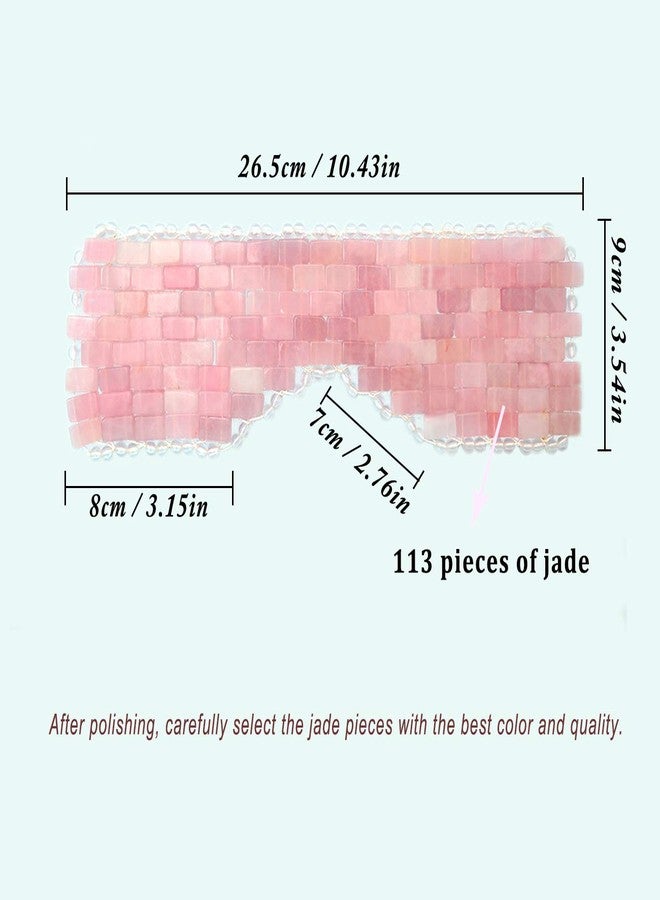 RODEREK Natural Jade Sleep Mask & Blindfold,Natural Jade Eye Mask,Anti-Aging Hot or Cold Therapy Eye Mask Which is Soothing Cooling Detoxifying (Rose Quartz) - Image 2